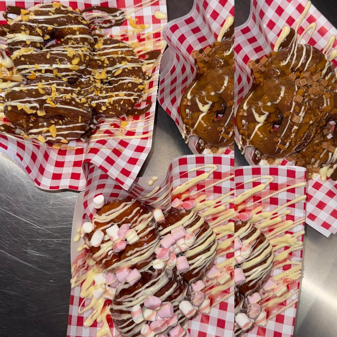 Assorted donuts with various toppings